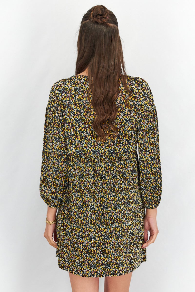 Asos Design Women Balloon Sleeve Mini Dress, Multicolor - Image 4